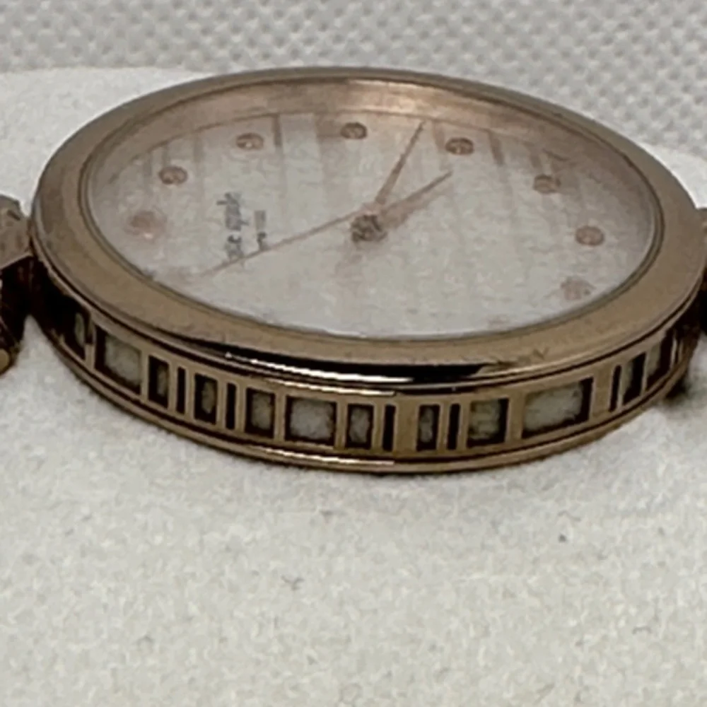 Kate Spade New York Varick Bracelet 36mm Watch Gold Bracelet Striped Face 2.75”